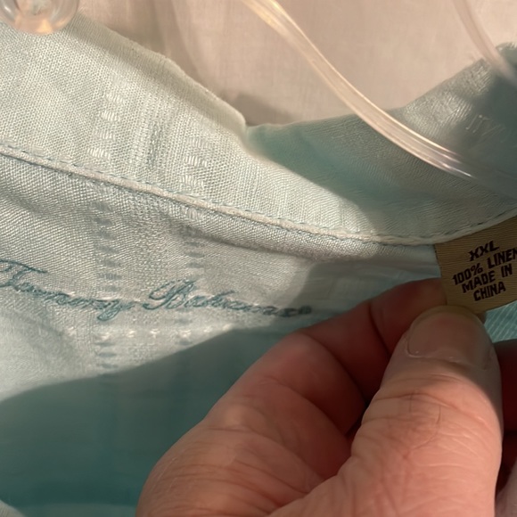 Tommy Bahama Shirt Men 2XL Light Blue 100% Linen Button Up Ling Sleeve 2X Large - Picture 2 of 12